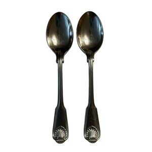 2 Place Oval Soup Spoons Towle LONDON SHELL 18/10 Stainless China 7 1/8"